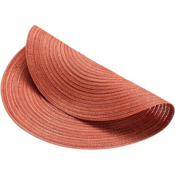 Round Placemats Set of 6 Round Braided Placemats 15 Inch Table Mats for Dining - Picture 5 of 7